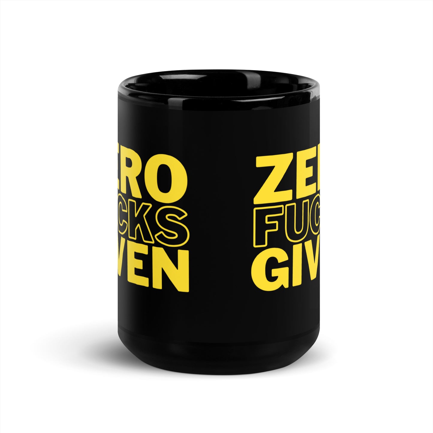 Zero Fucks Given - Black Glossy Mug