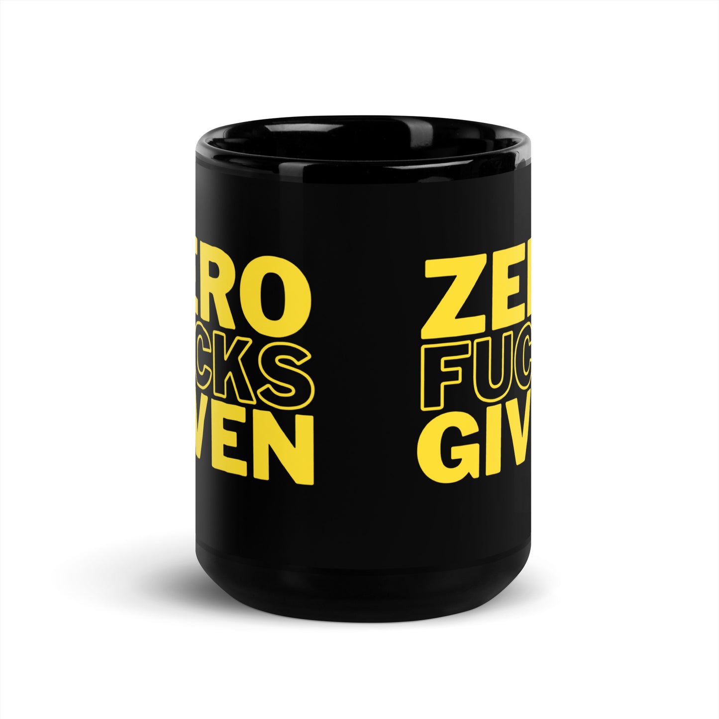 Zero Fucks Given - Black Glossy Mug